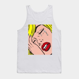 Blonde Sad Comic Girl Tank Top